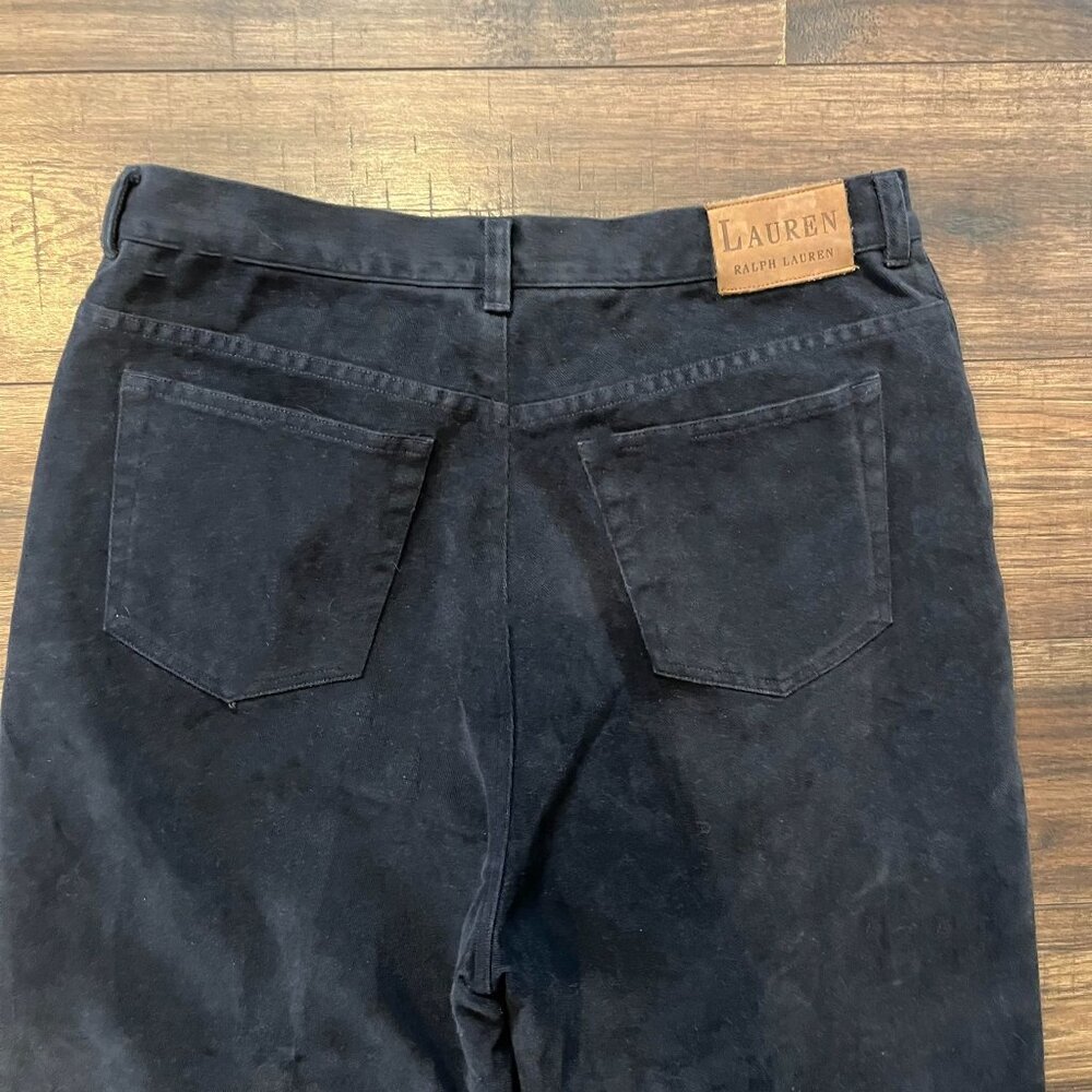 Lauren Ralph Lauren Pincord Corduroy Pants Womens Blue Straight Leg Size 16 - Picture 7 of 7